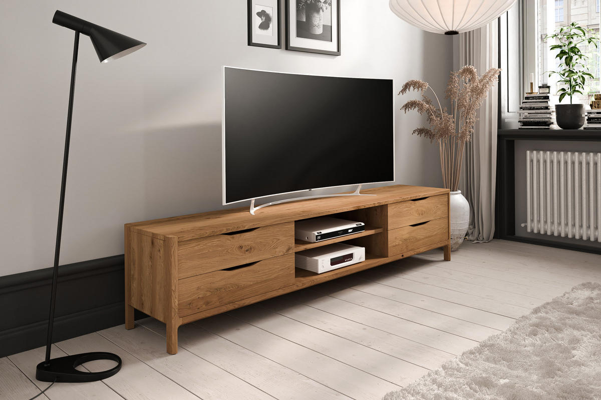 TV-SCHRANK PAUL - Wildeiche, Holz (200/48/50cm) - byoak
