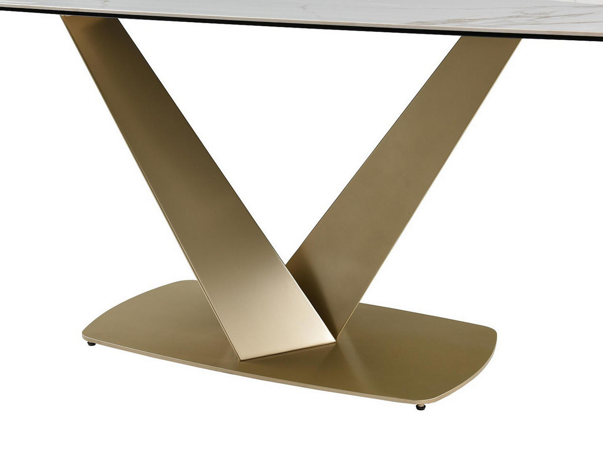 ESSTISCH - 6 Personen - glas - weiß Porelima - Weiß, Glas/Keramik (90/180/76cm) - Vente-Unique