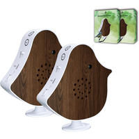 NATURGERÄUSCHE-BOX Vogel Sound Box 14x12x3 Echtholz Nussholz 2er-Set - Dunkelbraun, Kunststoff (12/13.5/4cm) - Northpoint