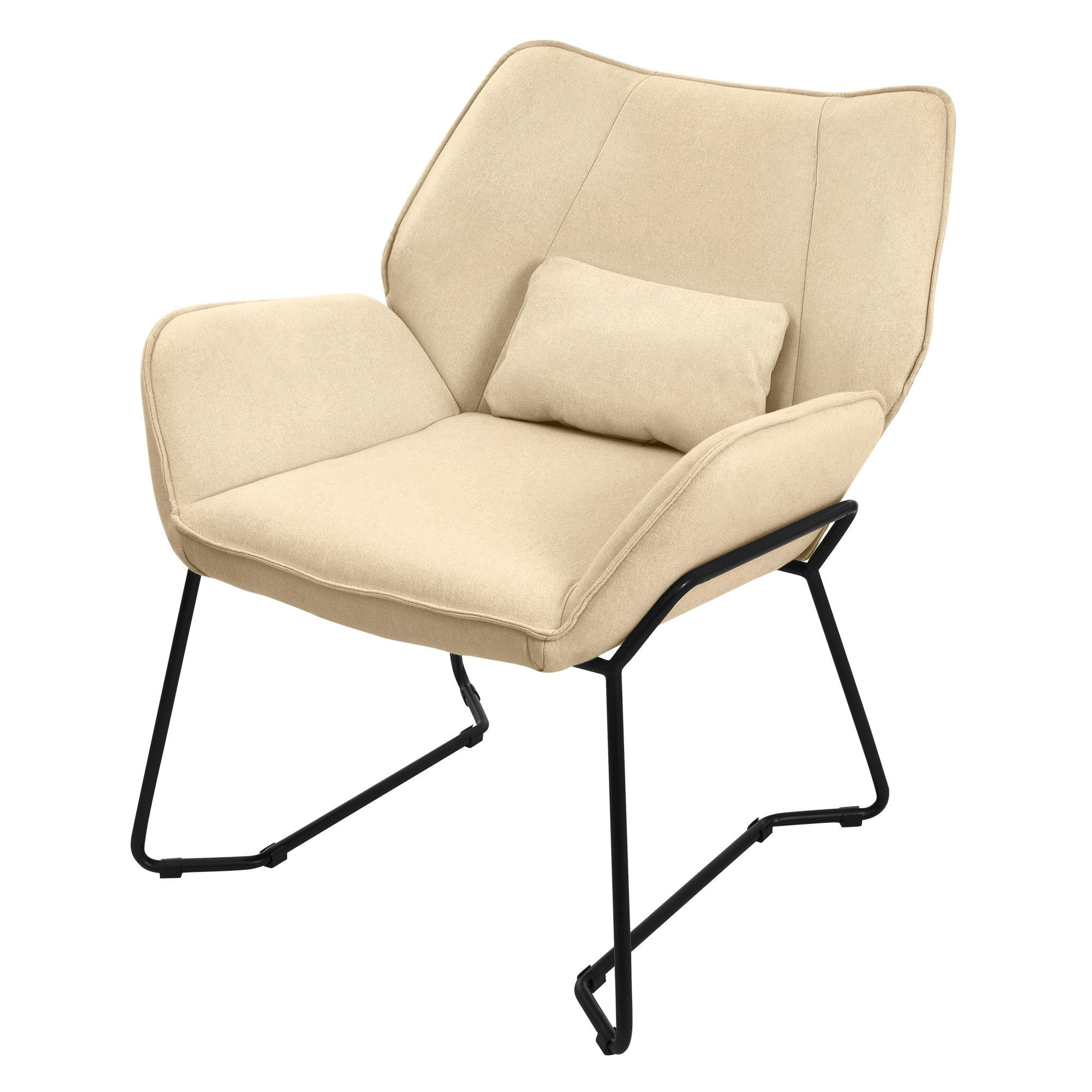 RELAXSESSEL Leinen Sand - Gelb, Metall (77/85/75cm) - ML-DESIGN