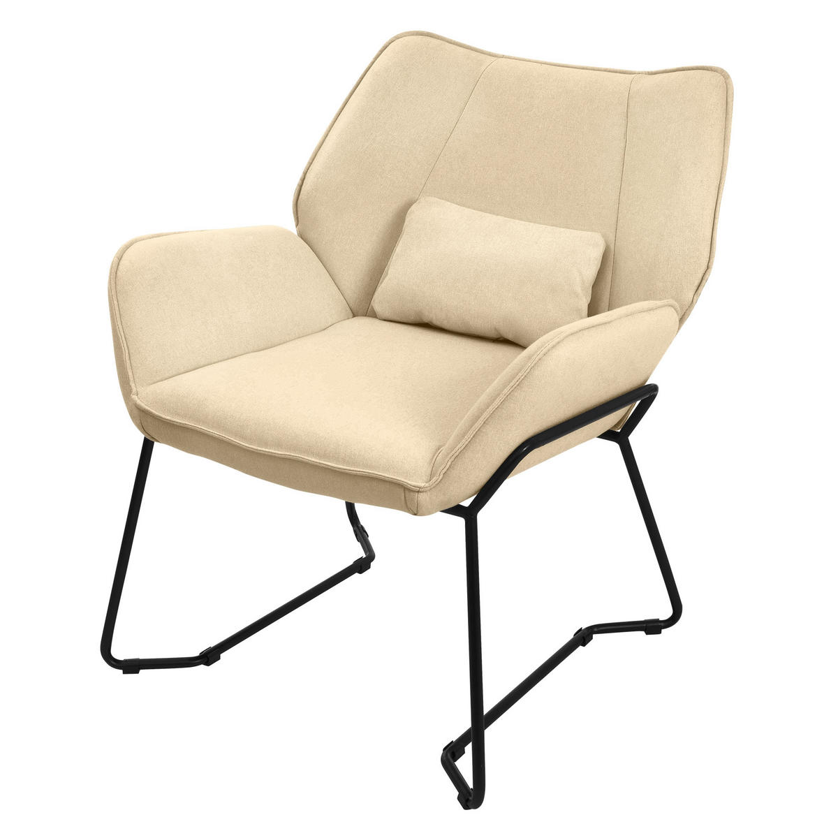 RELAXSESSEL Leinen Sand - Gelb, Metall (77/85/75cm) - ML-DESIGN