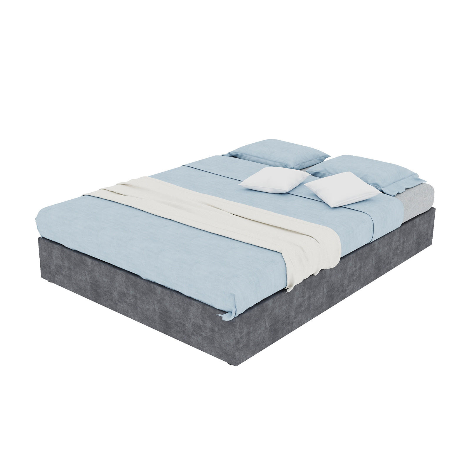 POLSTERBETT 140/200 cm grau aus Stoff und Metall mit Gaslift - Grau, Textil (140/200cm) - OKWISH