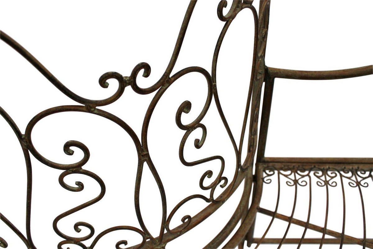 BAUMBANK halbrund 3-Sitzer Braun Metall 135 cm - Grün, Metall (135/86/45cm) - DanDiBo