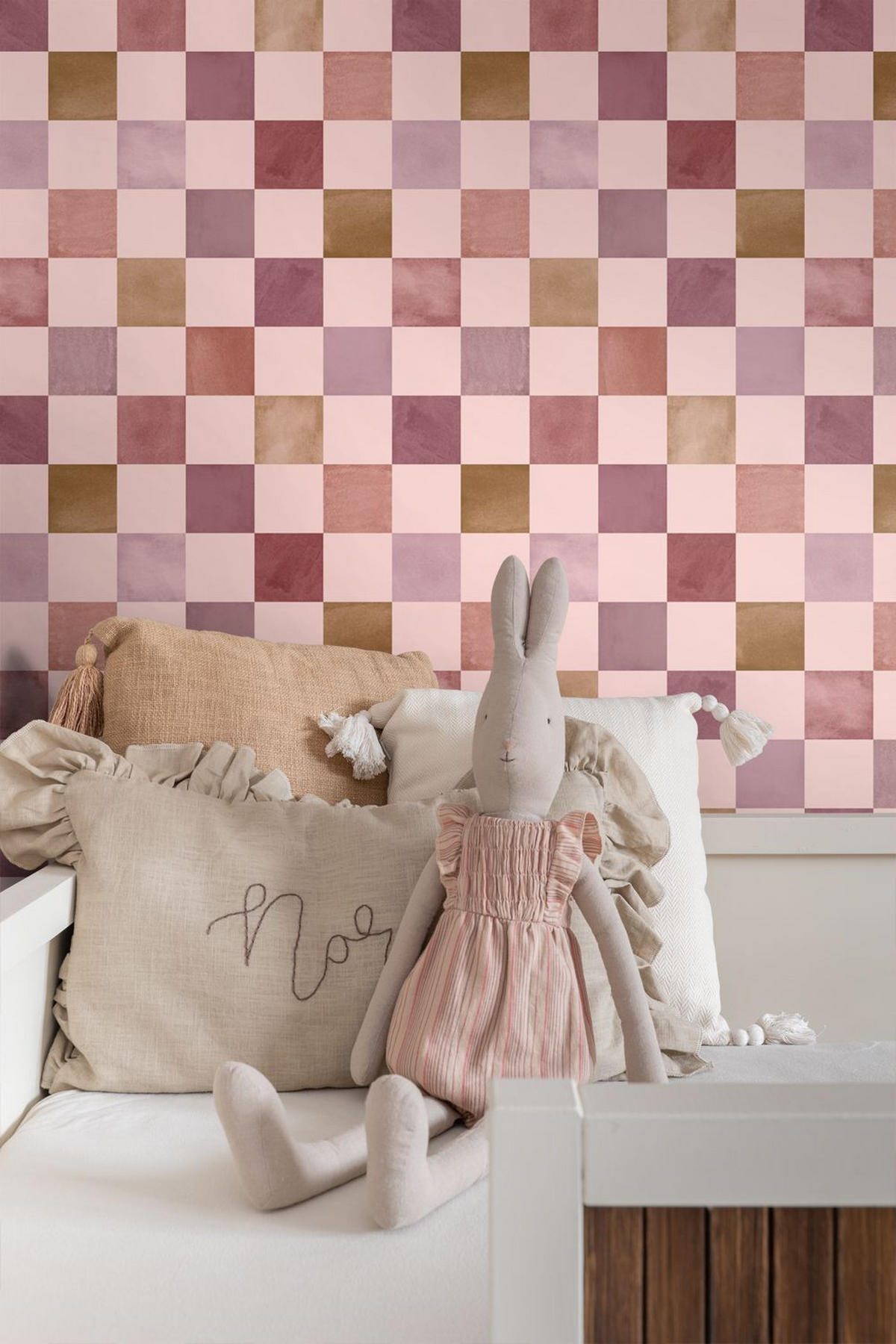 TAPETE Karomuster 50 x 900 cm - Lila, Papier (50/0.1cm) - ESTAhome