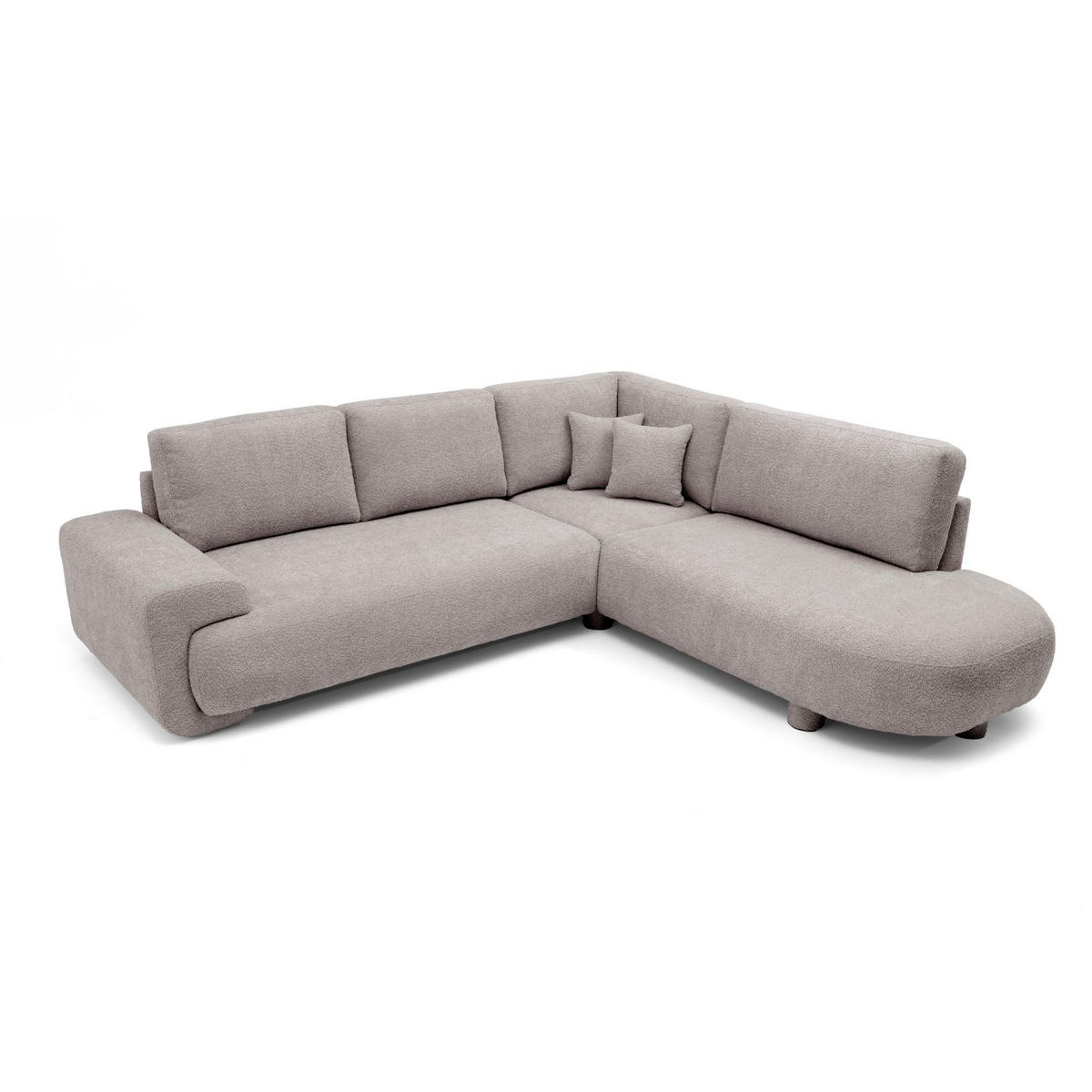 4-SITZER Ecksofa MIRABEL L Rechts 255x285 cm Bouclé Mauve - Mauve, Holz/Kunststoff (255/285cm) - Muffo