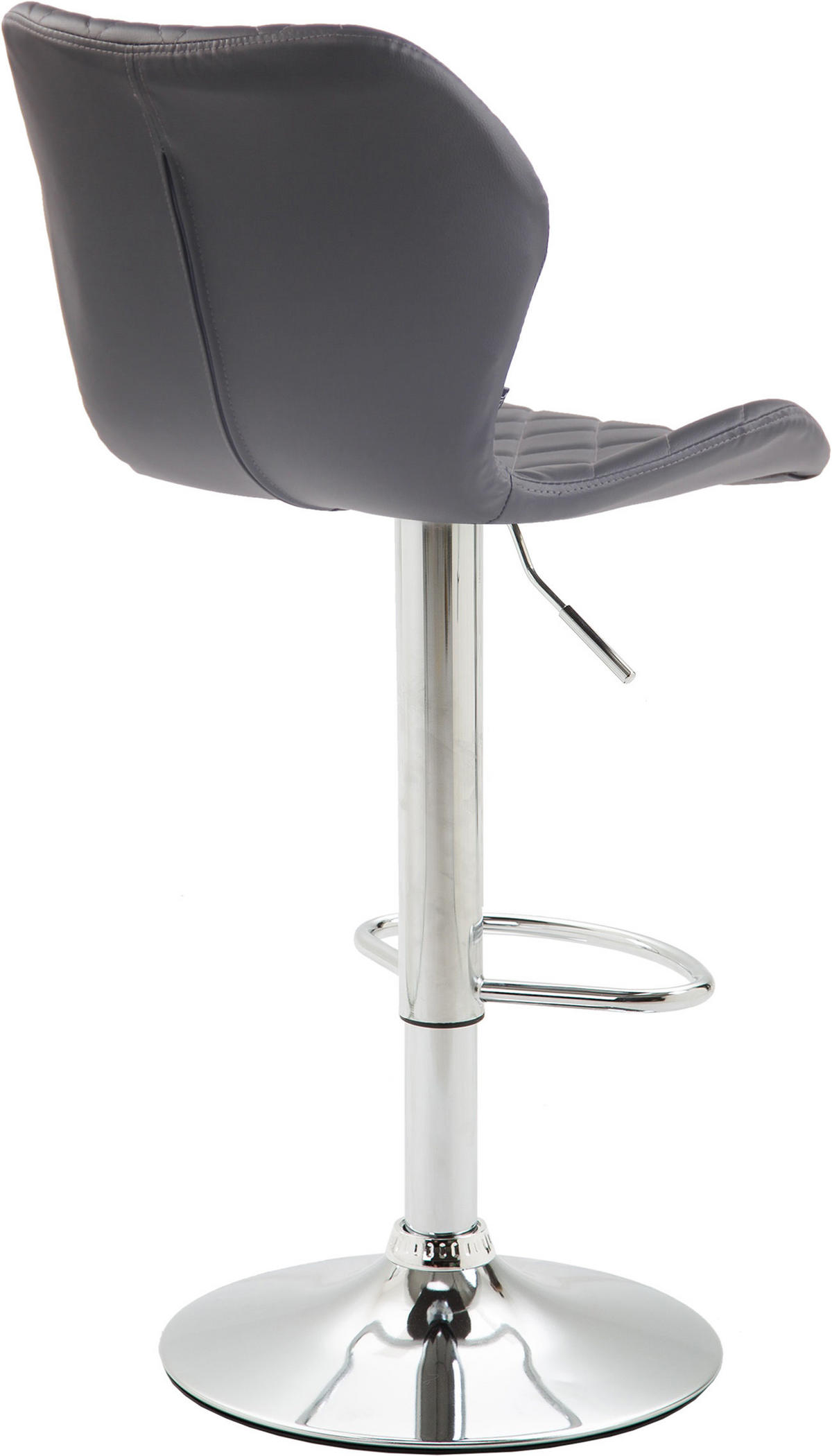 BARHOCKER 2er Set Lederlook grau - Chromfarben/Grau, Textil/Metall (47/88/51cm) - CLP