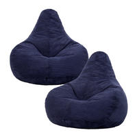 SITZSACK Sessel aus Cord 2-tlg. - Blau, Kunststoff (90/73/84cm) - icon