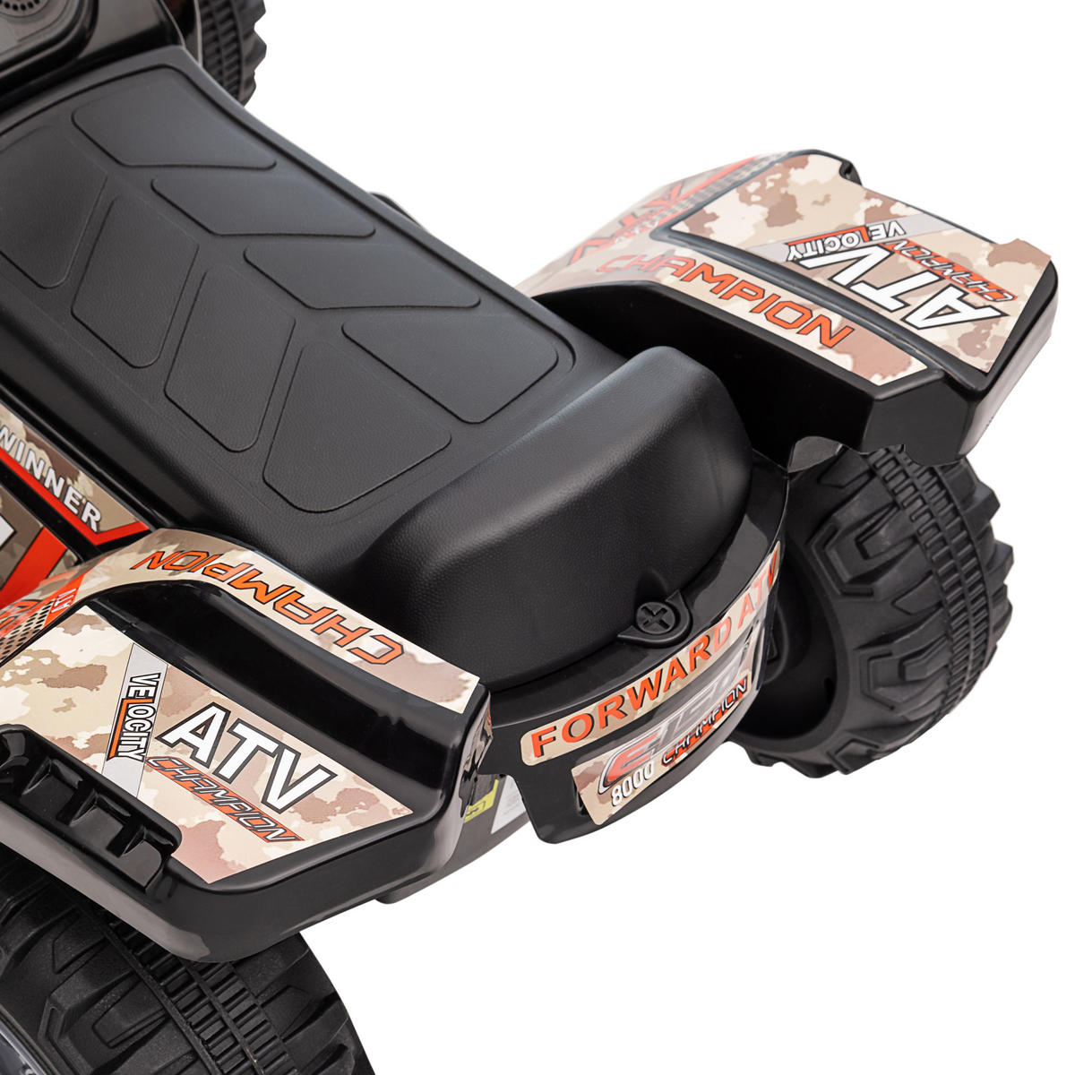 KINDERQUAD DE-06102 6V mit Musik und Vorwärtsfunktion Schwarz - Schwarz, Kunststoff/Metall (70/42/45cm) - ComfortXL