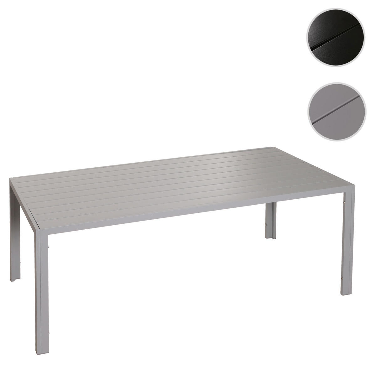 ALU-ESSTISCH rechteck Hellgrau - Hellgrau, Metall (80/180/73cm) - MCW