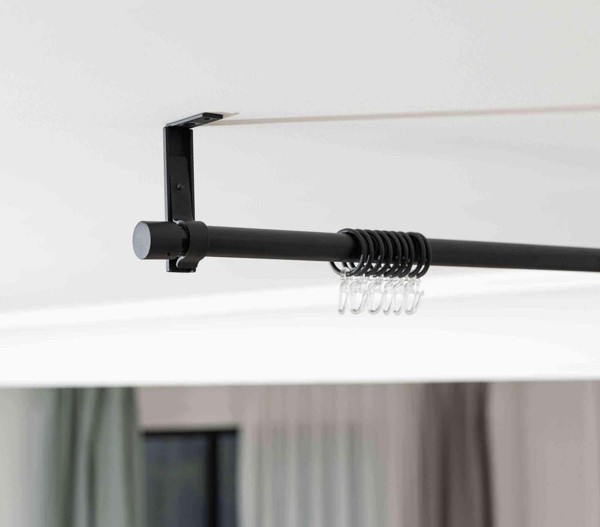 GARDINENSTANGE Ningbo Ø16/19 mm Schwarz - Schwarz, Metall (210cm) - Gardinenbox