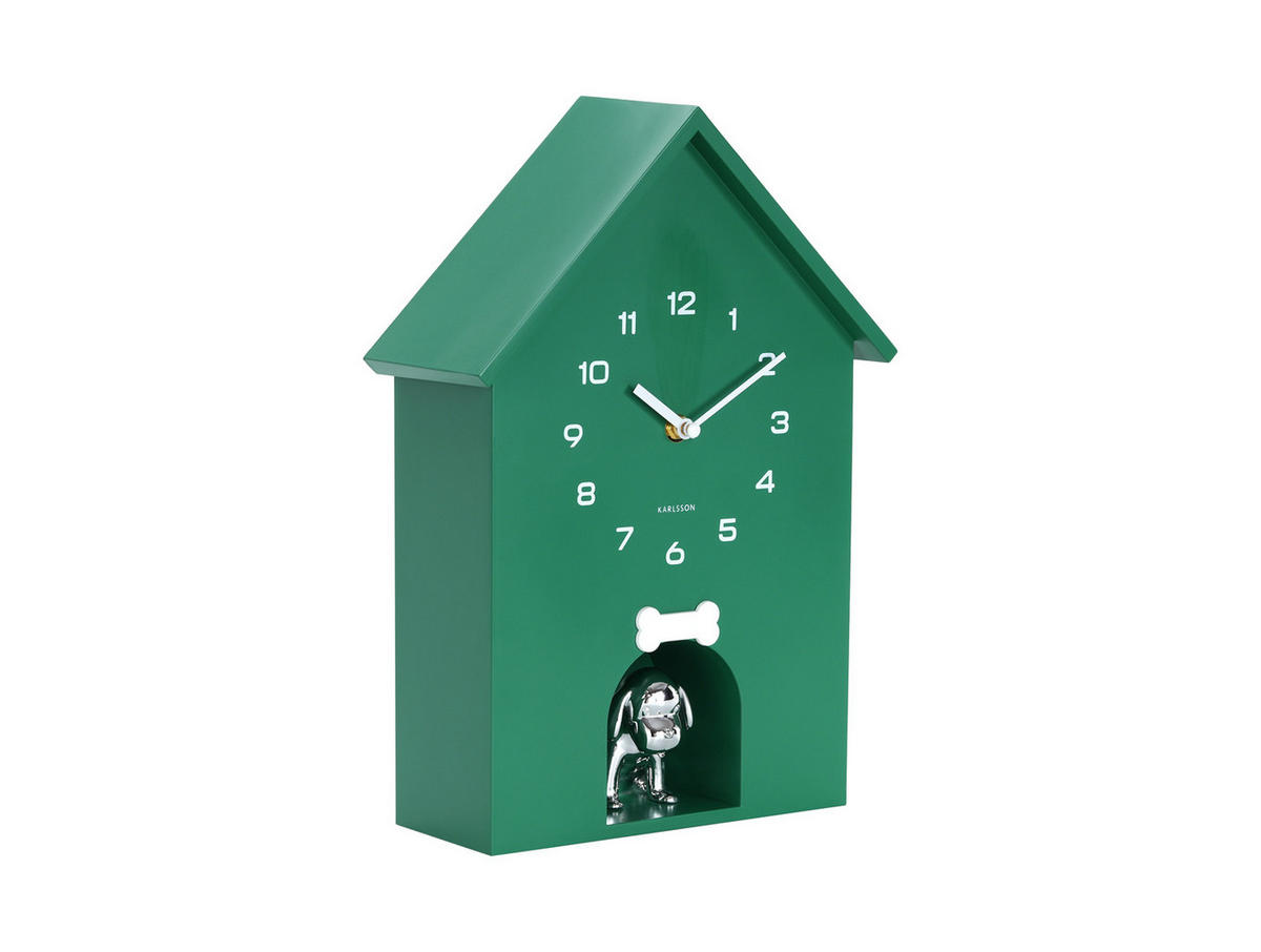 WANDUHR Dog House Grün 9/24.9/27 cm - Grün, Kunststoff (24.9/27/9cm) - Karlsson