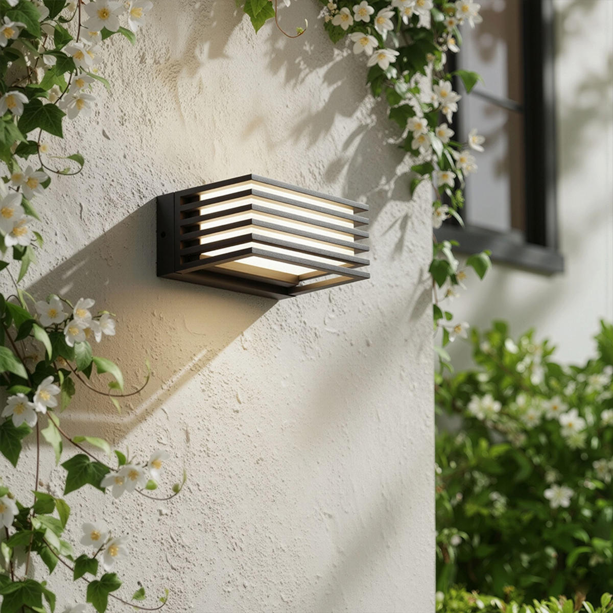 AUSSENLEUCHTE CLAIRE 14 Anthrazitgrau milchfarbenes Acryl 6 W IP54 - Grau, Kunststoff (105/14/65cm) - Rendl