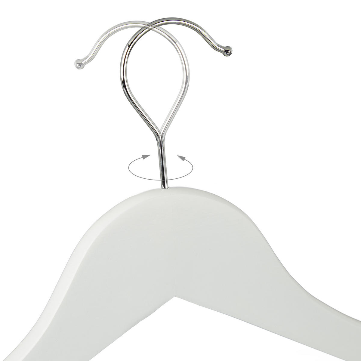 50XKLEIDERBÜGEL - Weiß, Holz/Metall (45/23.5/1cm) - Relaxdays