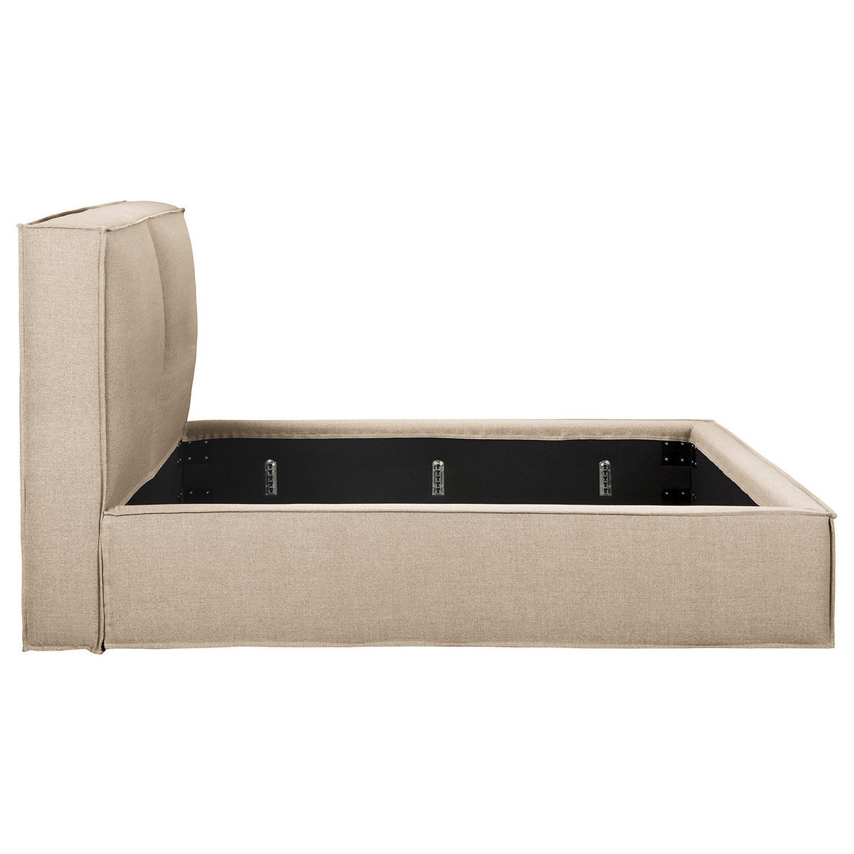 POLSTERBETT - Beige, Textil (200/200cm) - home24