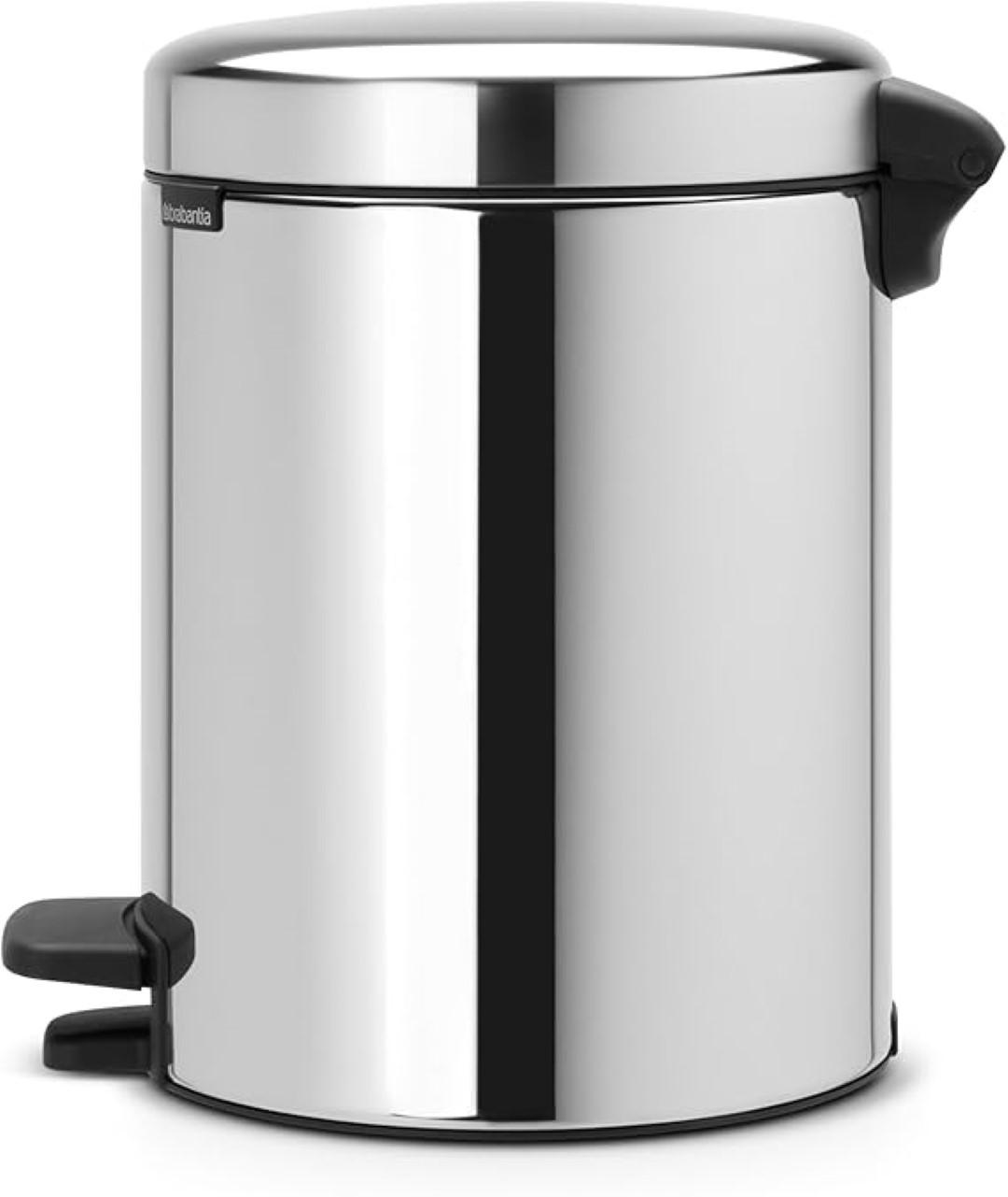 MÜLLEIMER klassisch Mit Soft Verschluss 5 Liter 30,2 x 26,3 x 21,7 cm Metall Edelstahl - Grau, Metall (26.3/30.2/21.7cm) - PROREGAL