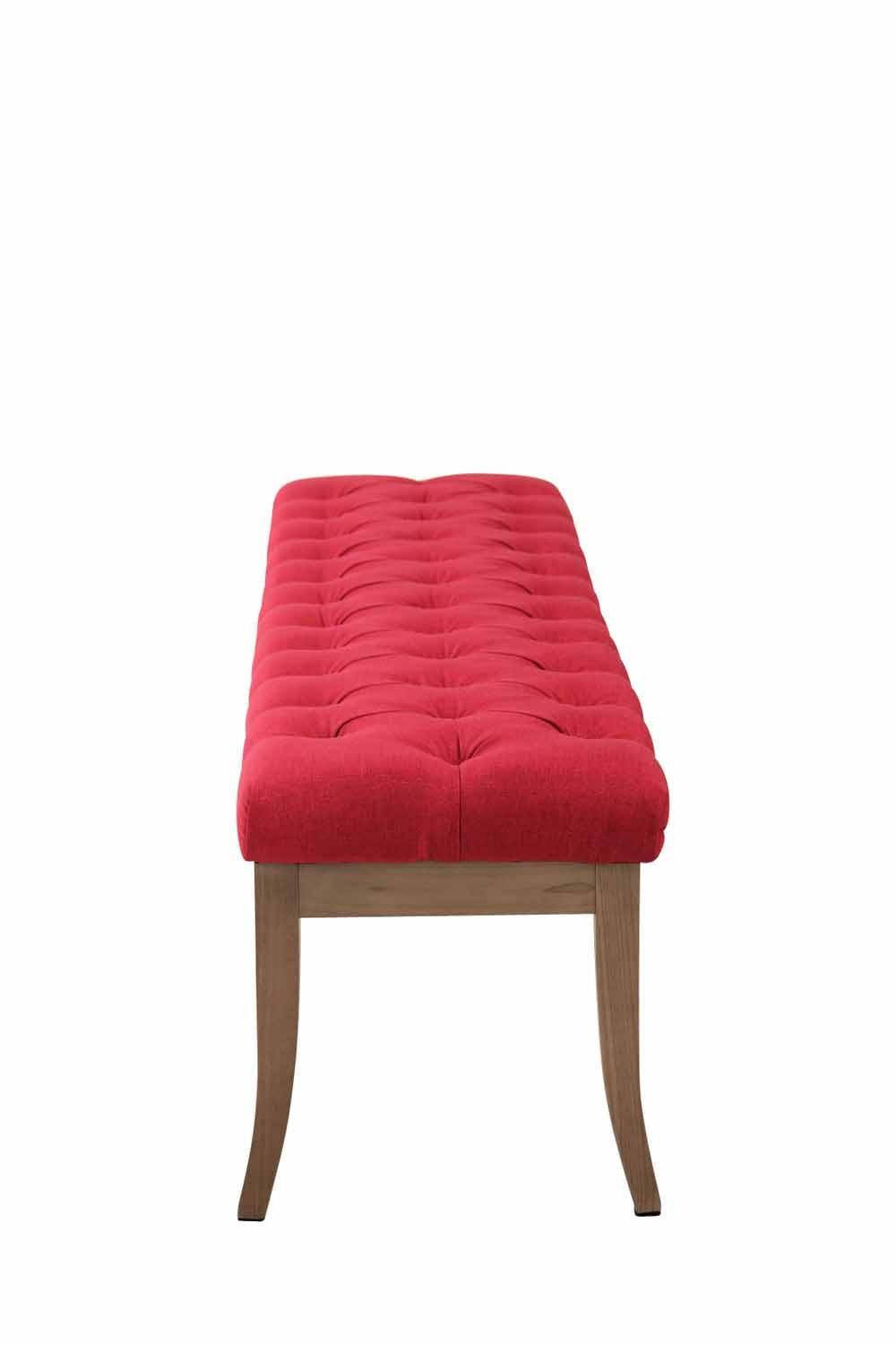 SITZBANK 150/38 cm Stoff rot - Rot/Naturfarben, Holz/Textil (150/46/38cm) - CLP