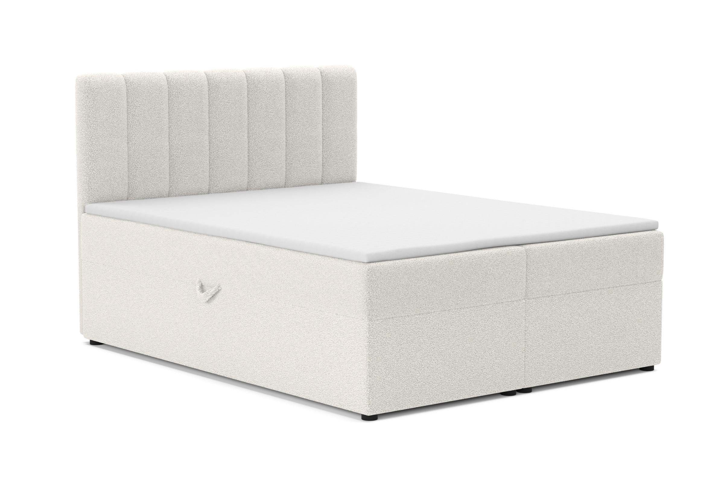 BOXBETT VINCENT 120/200 in Boucle Creme H4 - Creme, Holz/Holzwerkstoff (120/200cm) - Deine Möbel 24