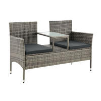 GARTENBANK Monaco grau-meliert - Grau, Kunststoff/Metall (133/84/63cm) - Juskys