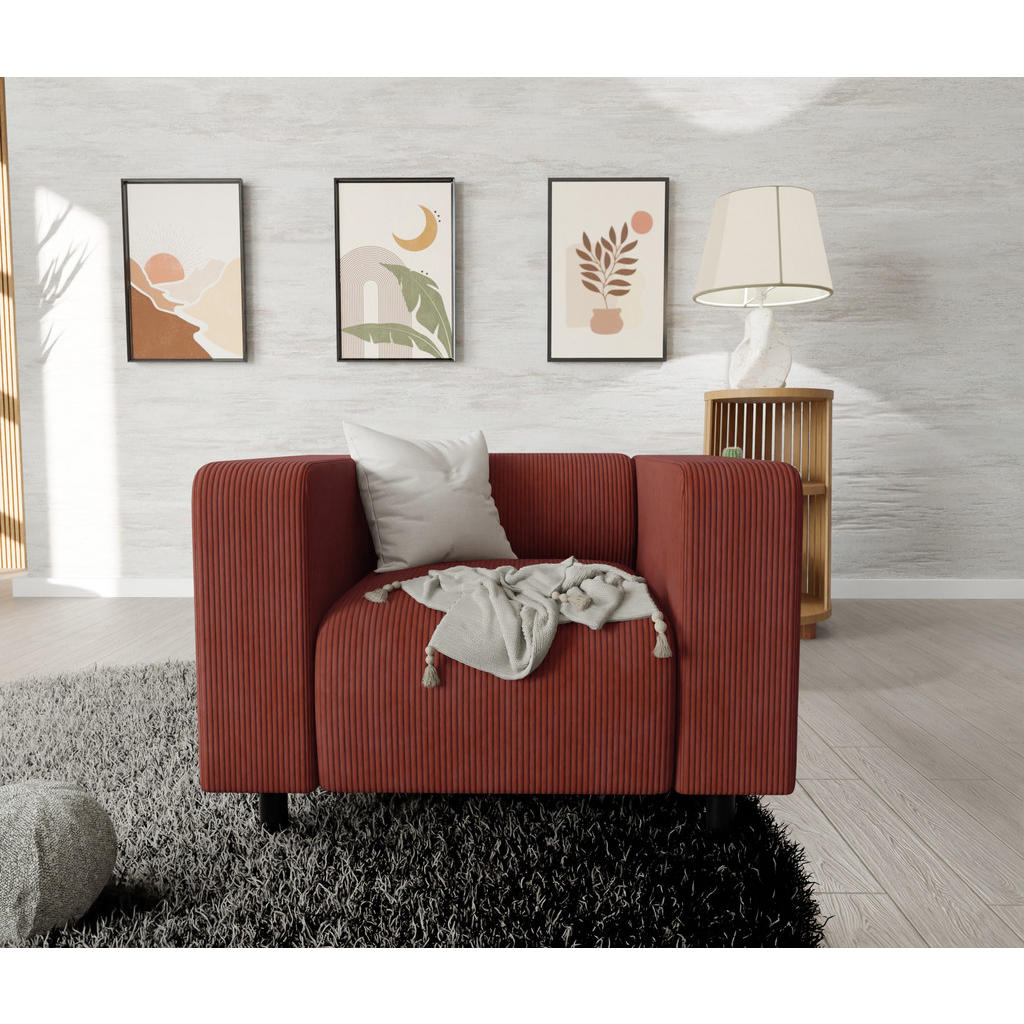 Thumbnail - S-Style Möbel Sessel, Terracotta, Textil, 1-Sitzer, Füllung: Schaumstoff, 95x65x80 cm, Blauer Engel, FSC Mix, Hergestell...