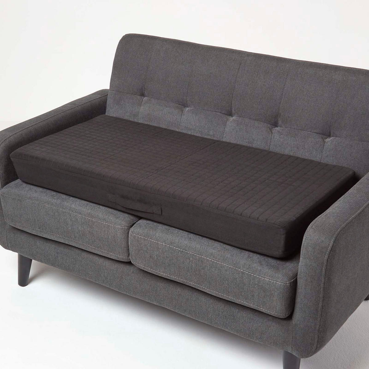 SITZKISSEN-BEZUG für Sofa-Auflage 100/50/10 cm, Velours - Schwarz, Textil (100/50/10cm) - Homescapes
