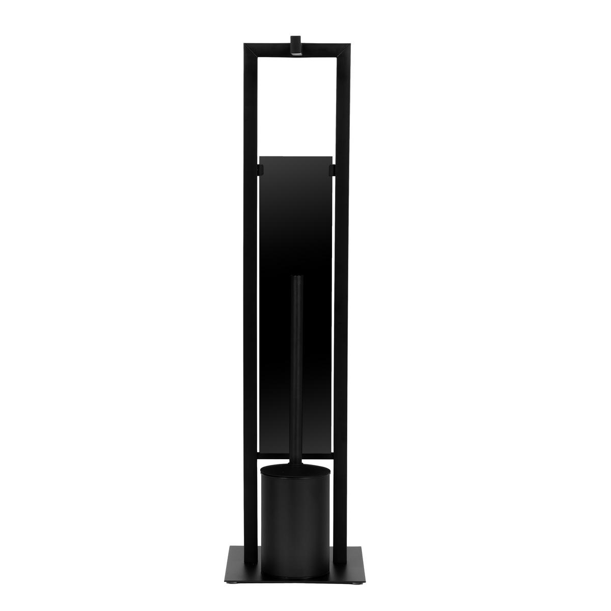 WC-GARNITUR Schwarz Glastrennwand - Schwarz, Glas/Kunststoff (19.5/68/18cm) - Mat-Haus