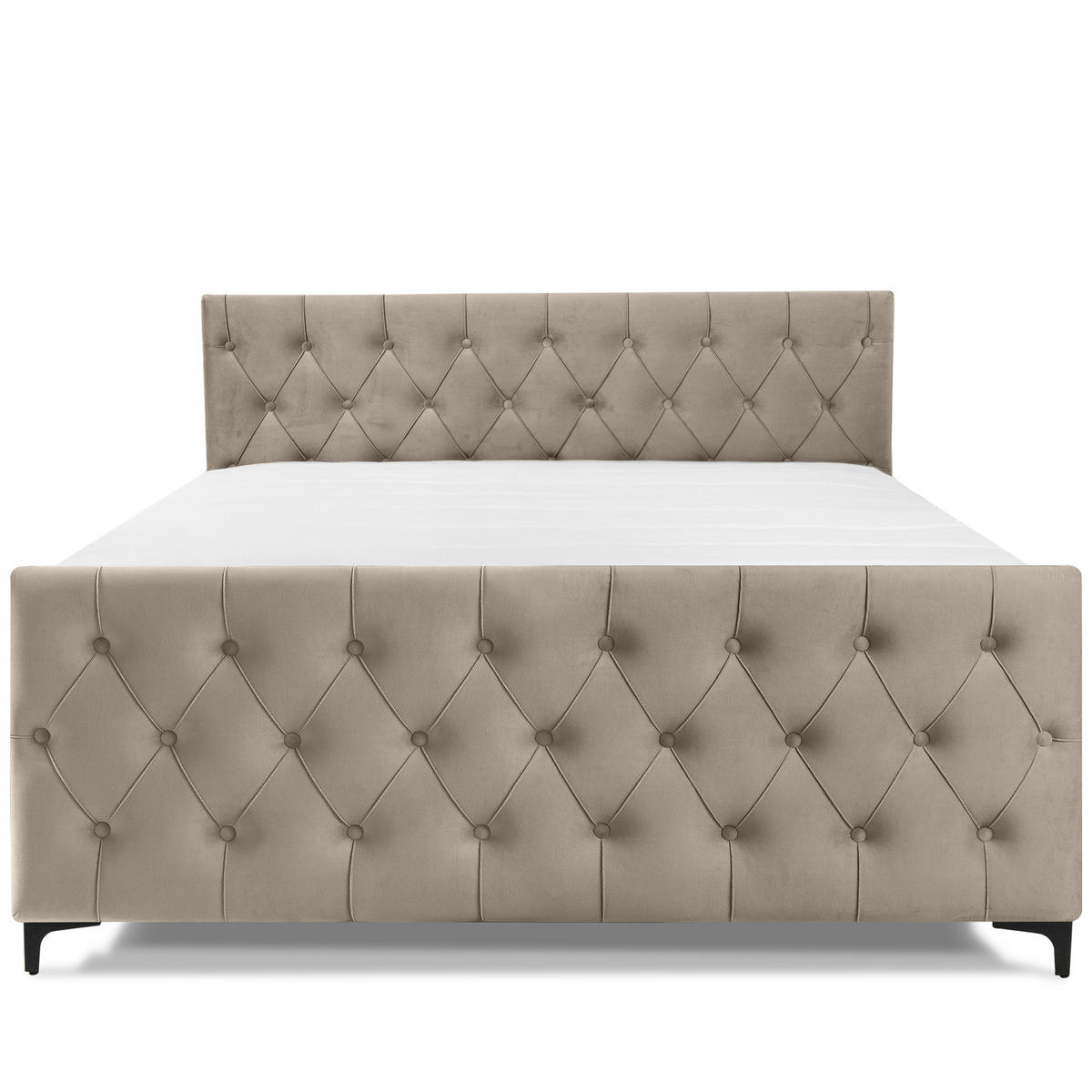 POLSTERBETT ARDEA, Beige - Beige/Schwarz, Holz/Holzwerkstoff (160/200cm) - KONSIMO®