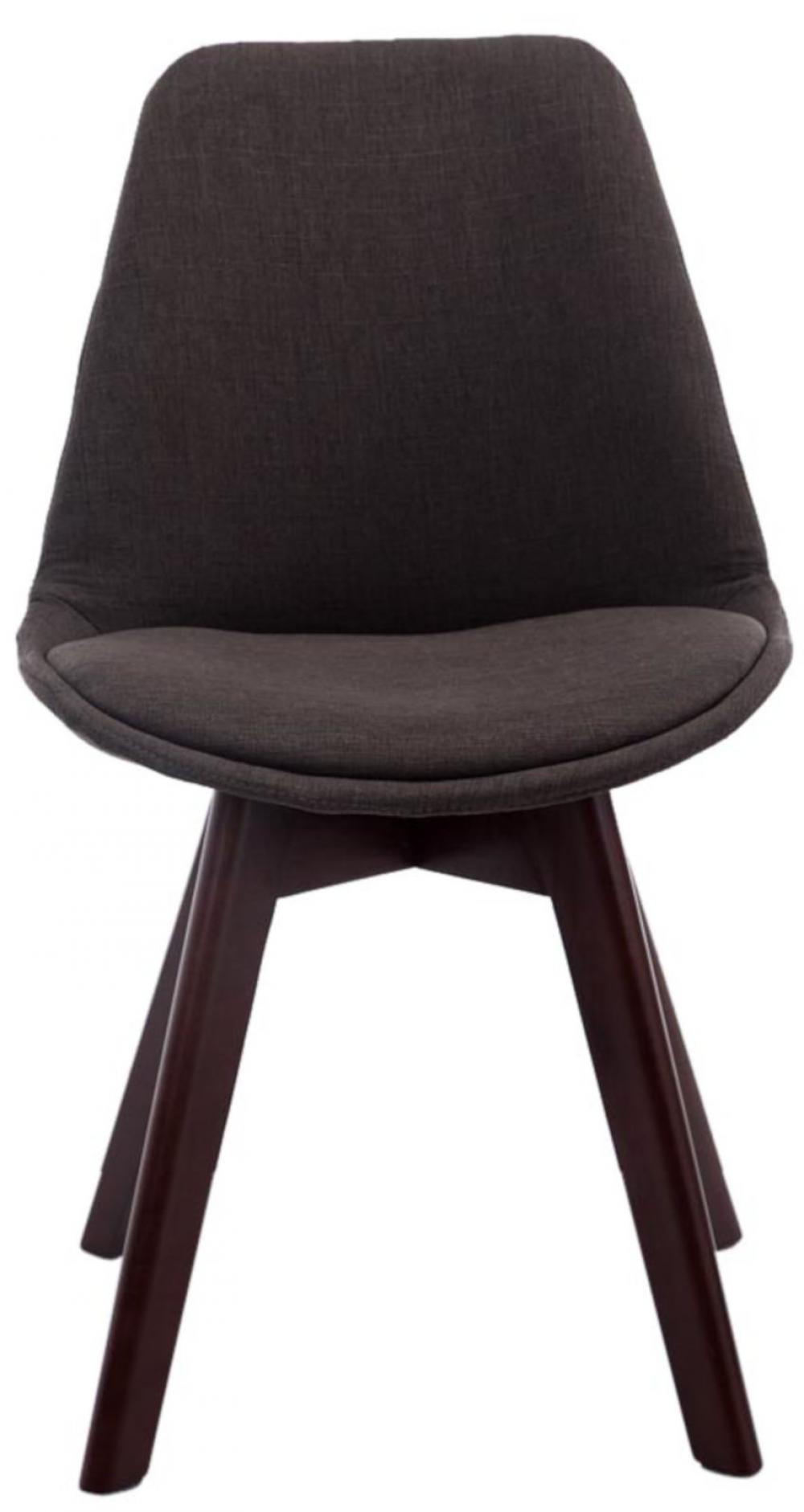 STUHL 4er Set Stoff dunkelgrau - Dunkelgrau/Walnussfarben, Holz/Textil (48/84/55cm) - CLP