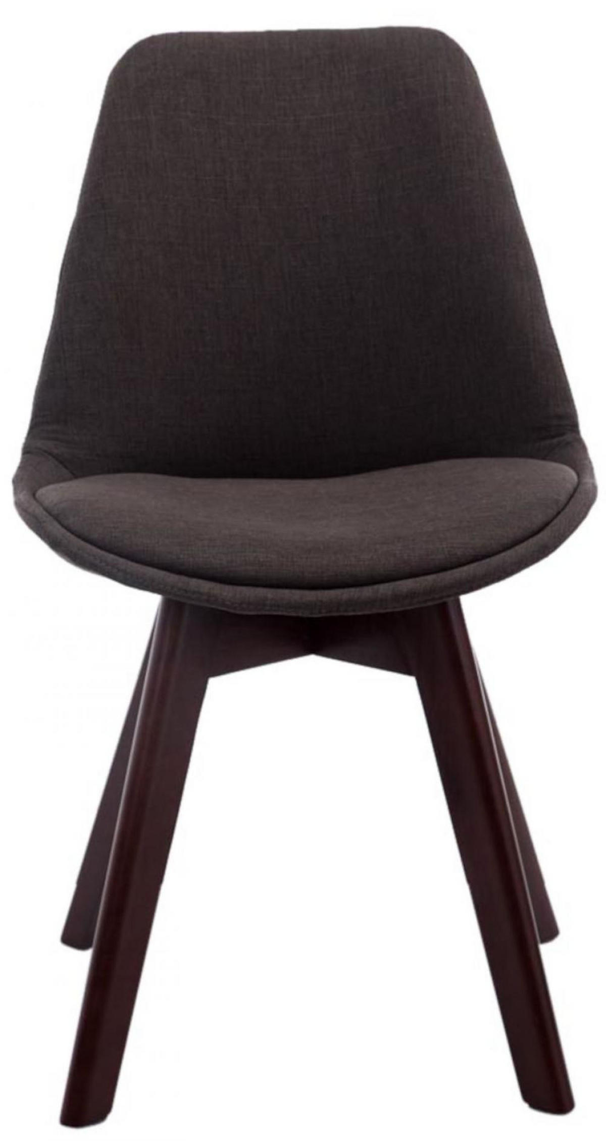 STUHL 4er Set Stoff dunkelgrau - Dunkelgrau/Walnussfarben, Holz/Textil (48/84/55cm) - CLP