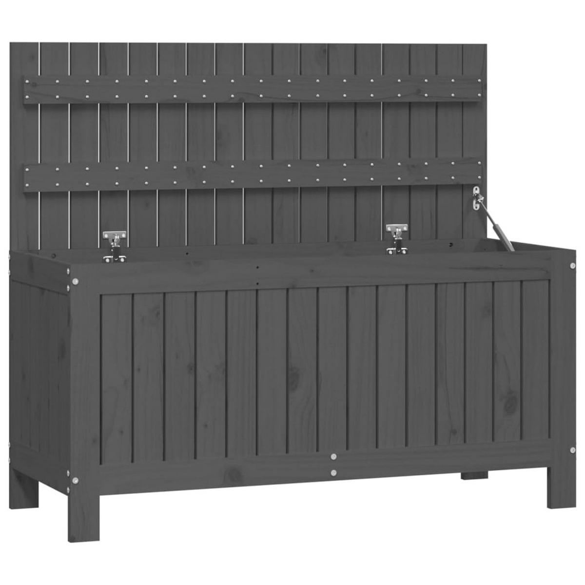 GARTENTRUHE Grau 108x42,5x54 cm Massivholz Kiefer - Grau, Holz (108/54/42.5cm) - furnicato