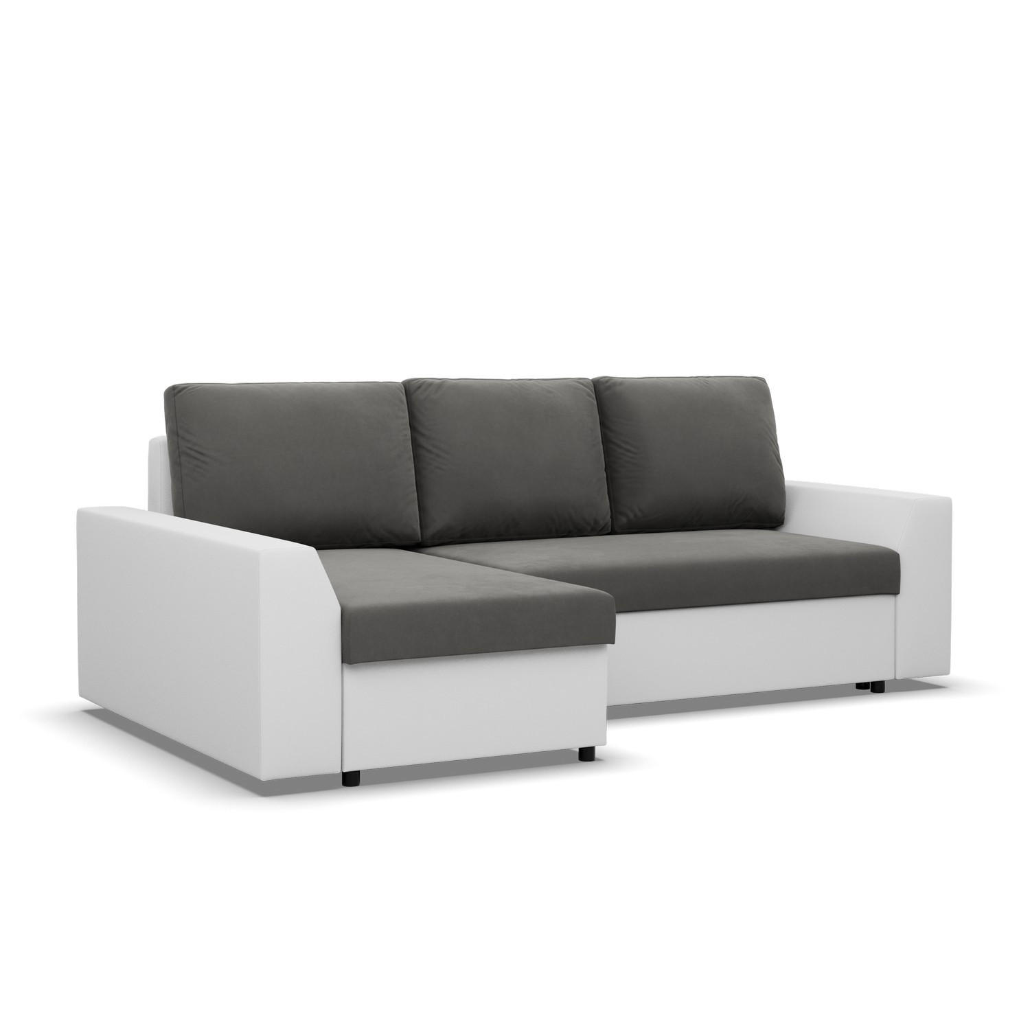 ECKSOFA MIT SCHLAFFUNKTION LUGO BONELL Grau/Weiß - Weiß/Grau, Textil (140/243cm) - Mebligo