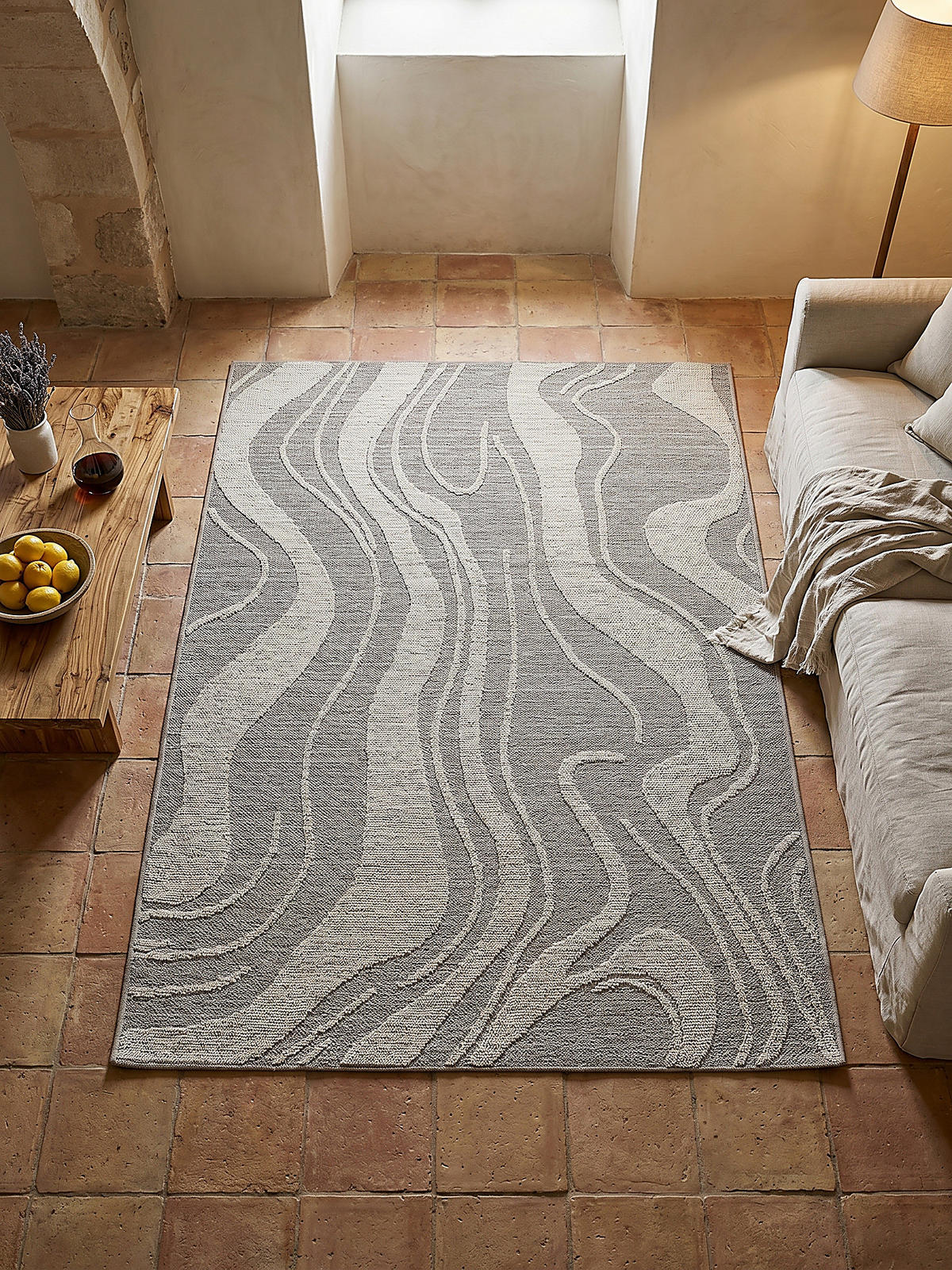 TEPPICH Waschbar LEAM, abstrakt, Grau, 160 x 223 cm - Grau, Textil (223/160cm) - KADIMA DESIGN