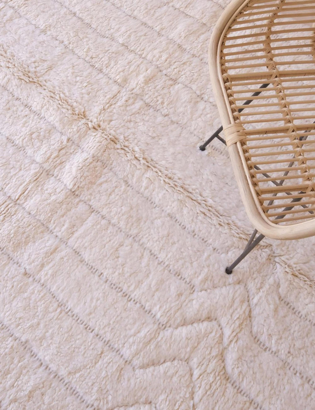 BERBERTEPPICH aus reiner Wolle 177x 262 cm - Weiß, Naturmaterialien (177/262cm) - AFK Living