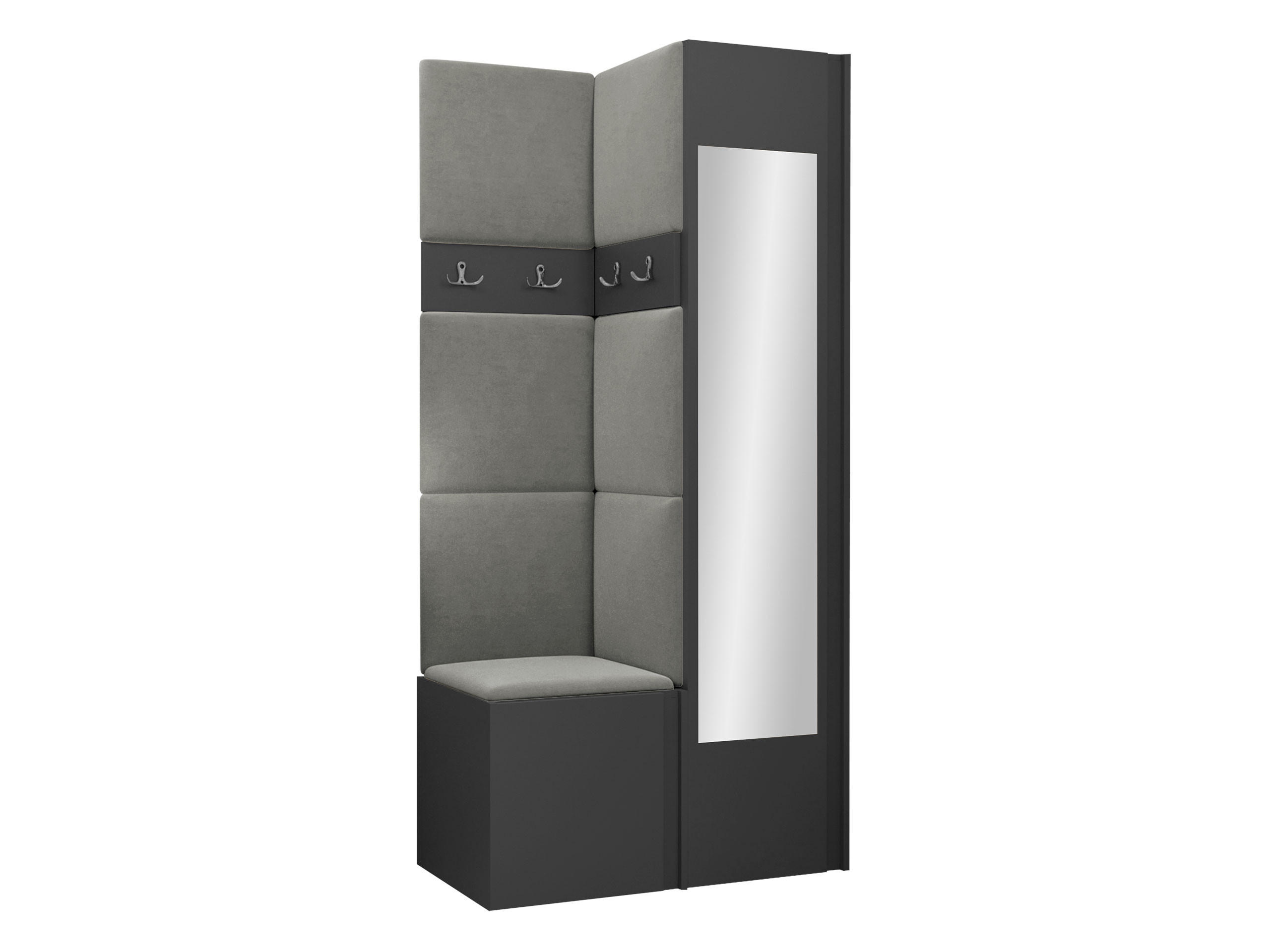 MOBILIER PENTRU HOL Orion XXV - grafit/gri, material plastic/compozit lemnos (82/186/46cm) - MIRJAN24