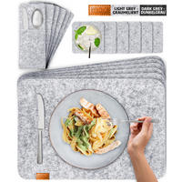 PLATZSETS Untersetzer Taschen 18er-Set - Hellgrau, Textil (44/45/3cm) - Miqio Design