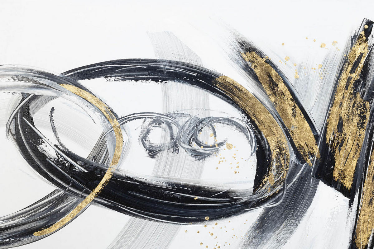 ACRYLBILD HANDGEMALT 120/60 cm - Schwarz/Grau, Holz/Textil (120/60cm) - KUNSTLOFT