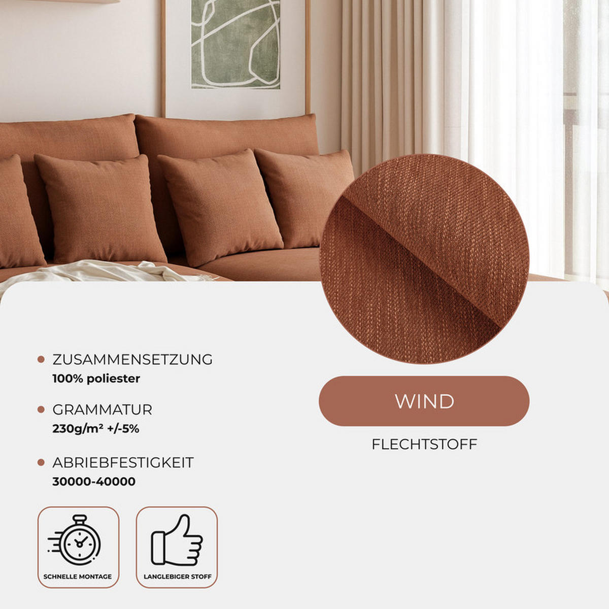 ECKSOFA ELVO mit Schlaffunktion und Bettkasten Braun - Braun, Holzwerkstoff/Kunststoff (208/190cm) - Idohome