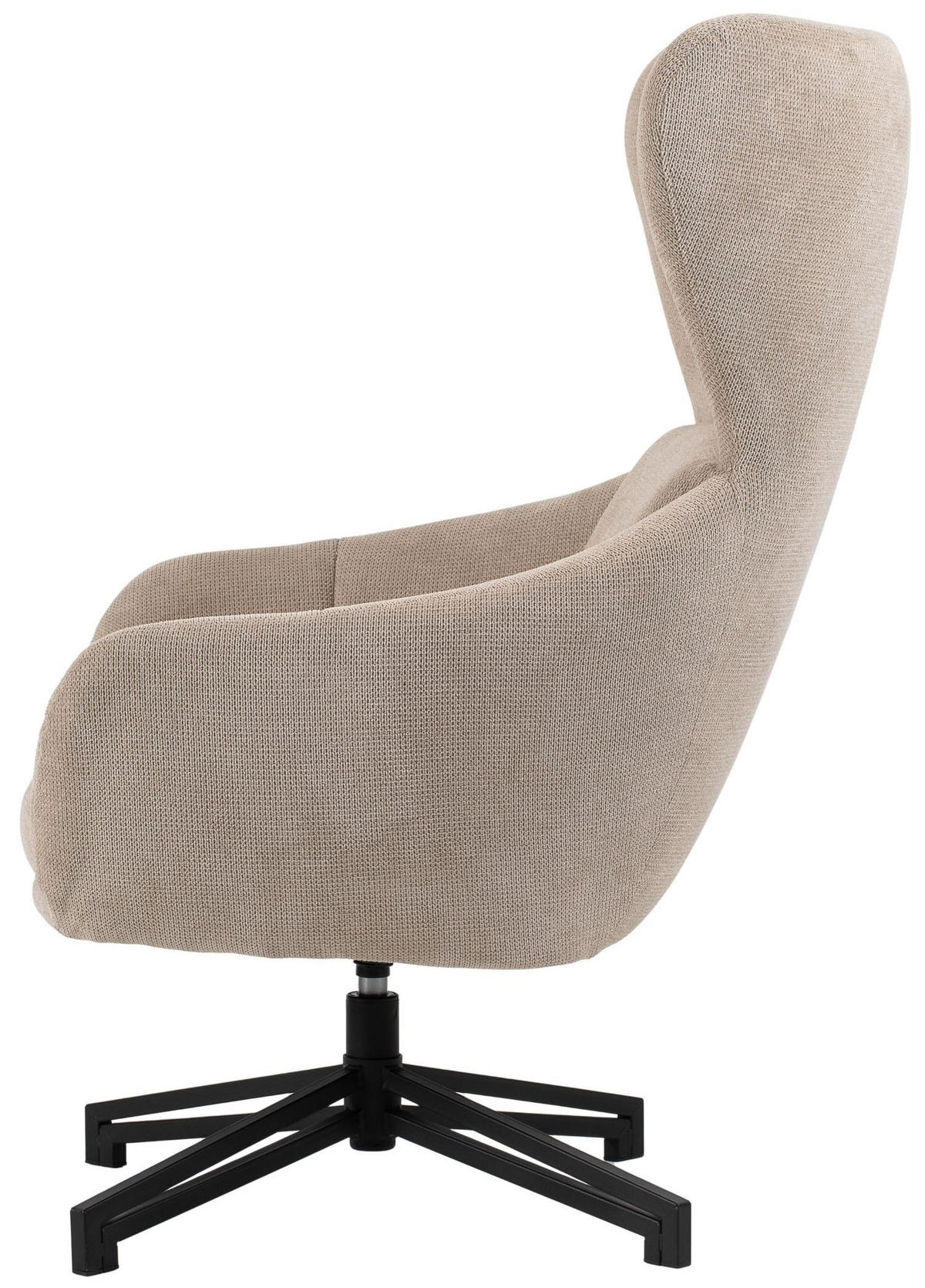 OHRENSESSEL Marconia - drehbar - beige - Beige/Schwarz, Textil/Metall (74/109/80cm) - bene living