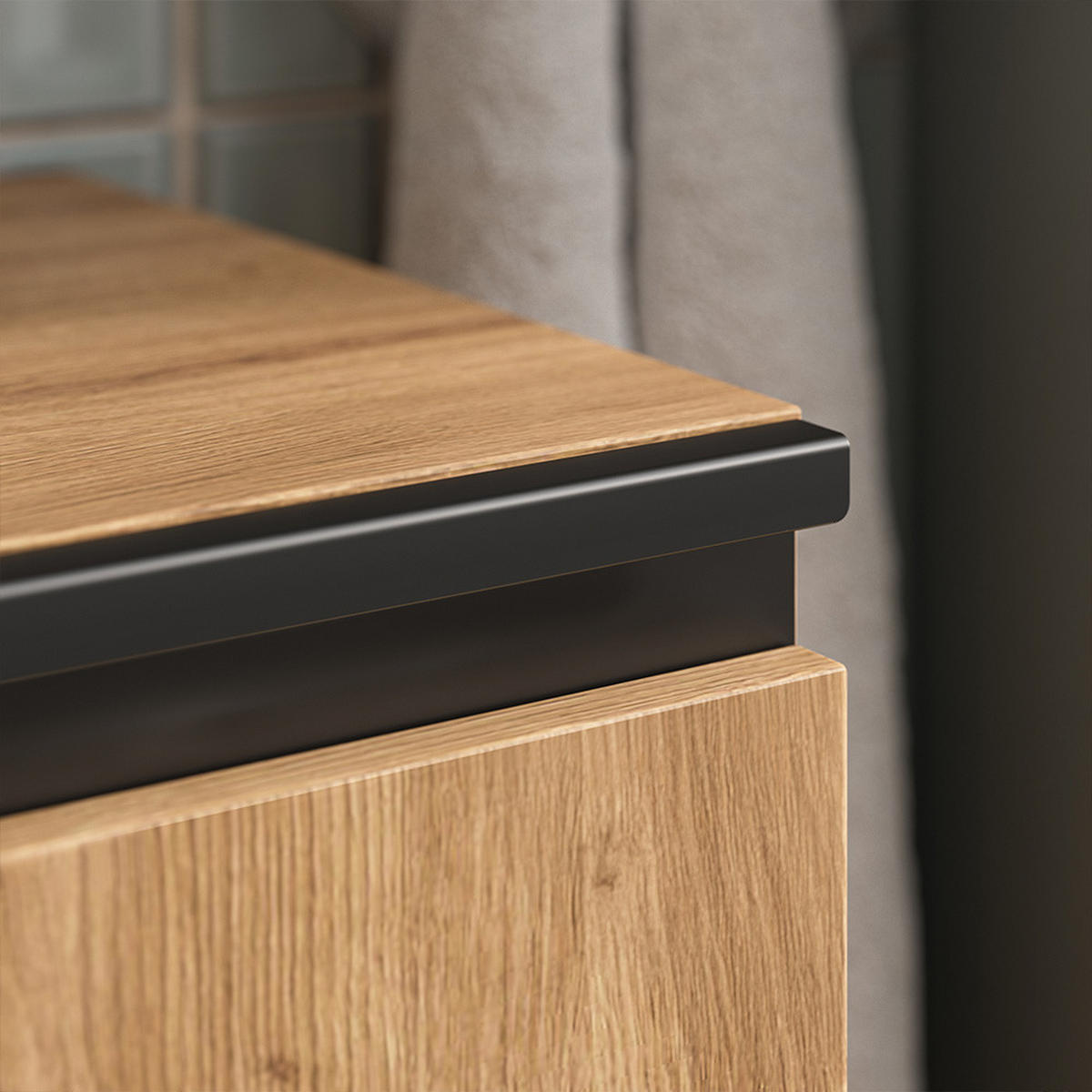 WASCHBECKENUNTERSCHRANK Torren Artisan 60 x 58 cm mit 2 Türen - Hellgrau, Holzwerkstoff (60/58/35cm) - Vicco