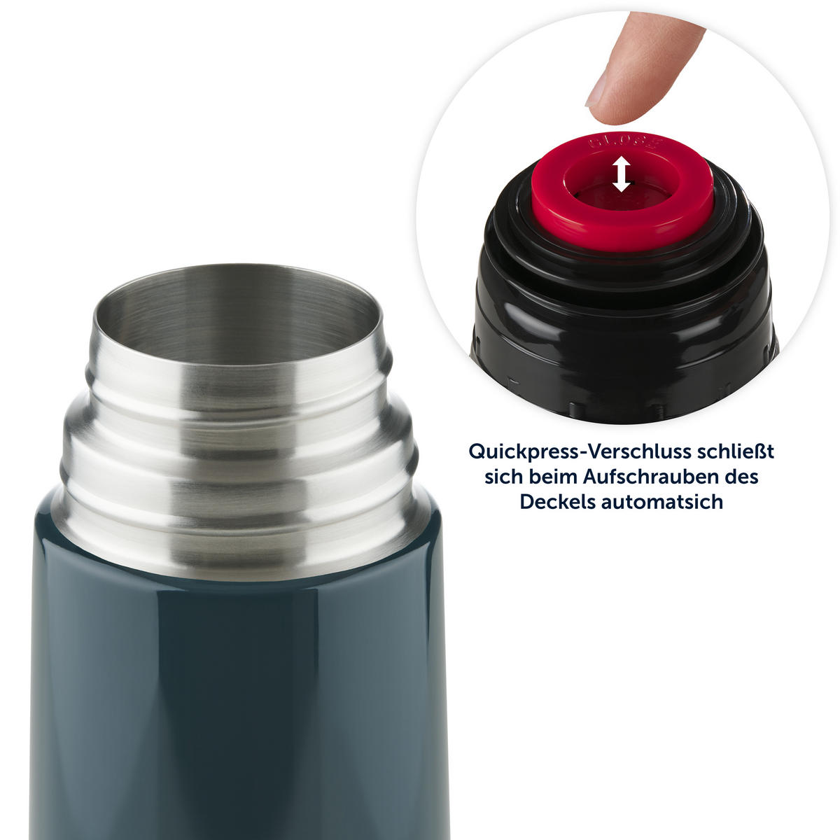 THERMOSFLASCHE Eifel 350 ml, Dunkelblau - Dunkelblau, Metall (0.35L) - Blumtal
