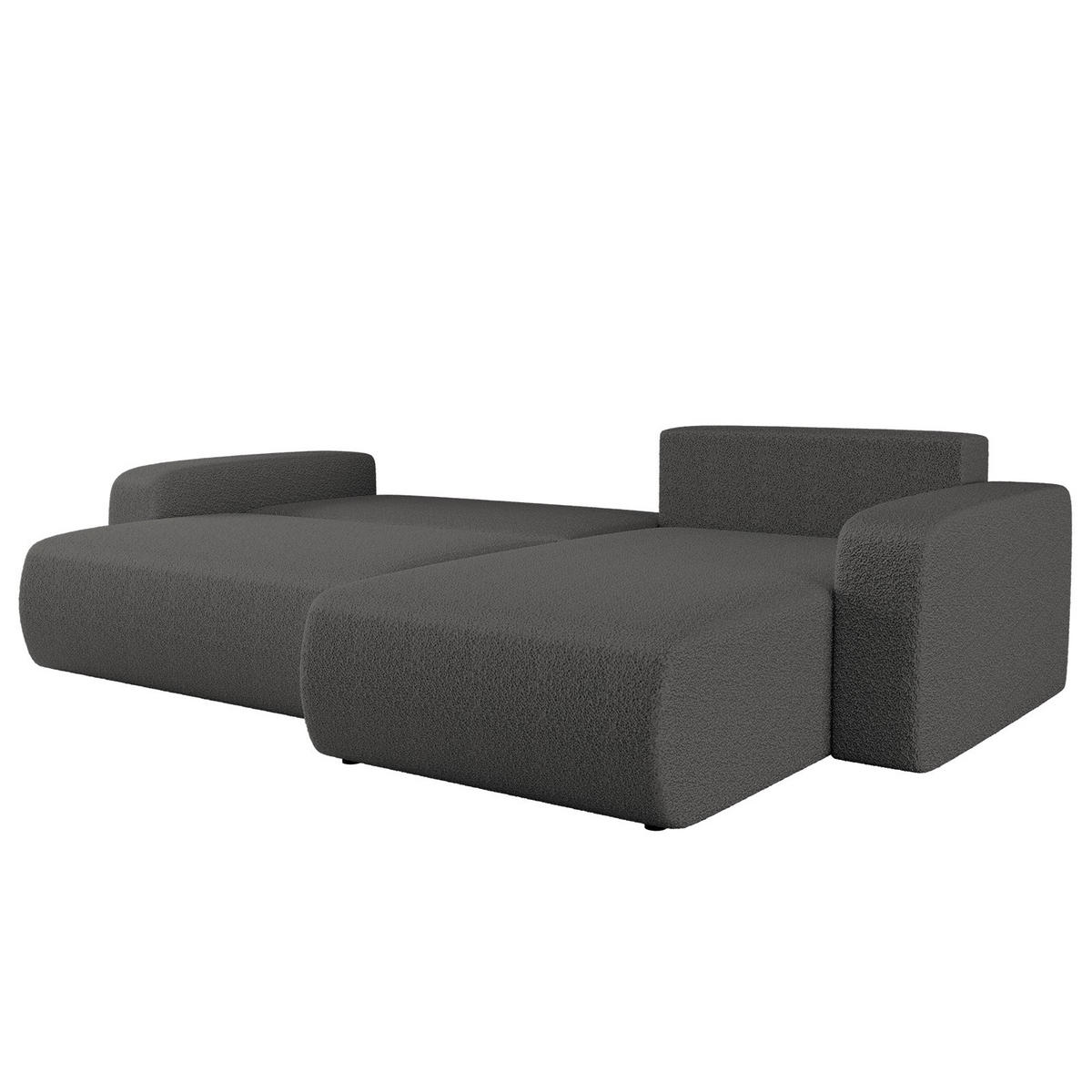 SCHLAFSOFA MILANO XL Und Bettkasten Stoff Quelle Graphit Rechts - Graphitfarben, Holz (274/82/145cm) - Kaiser Möbel