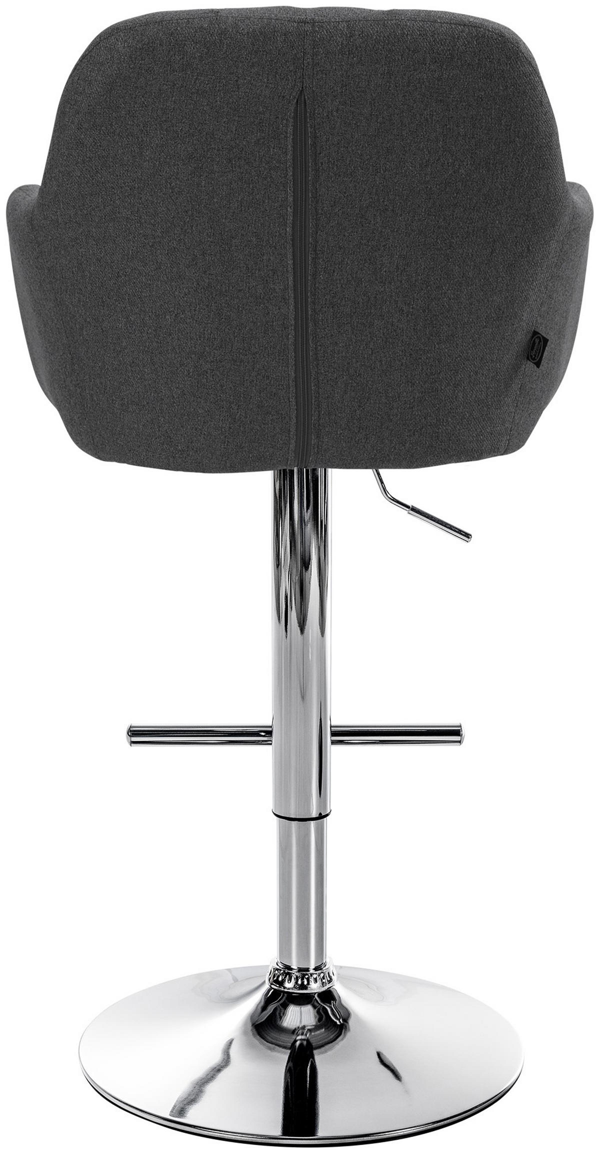 BARHOCKER Nardo Stoff chrom dunkelgrau - Chromfarben/Dunkelgrau, Textil/Metall (57/118/59cm) - TPFLiving