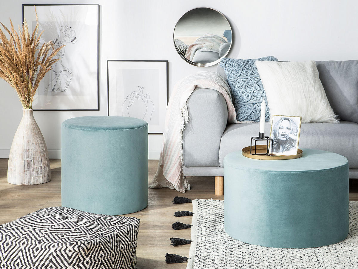POUF Millen 61/61/36 cm - Grün, Textil (61/36/61cm) - Beliani