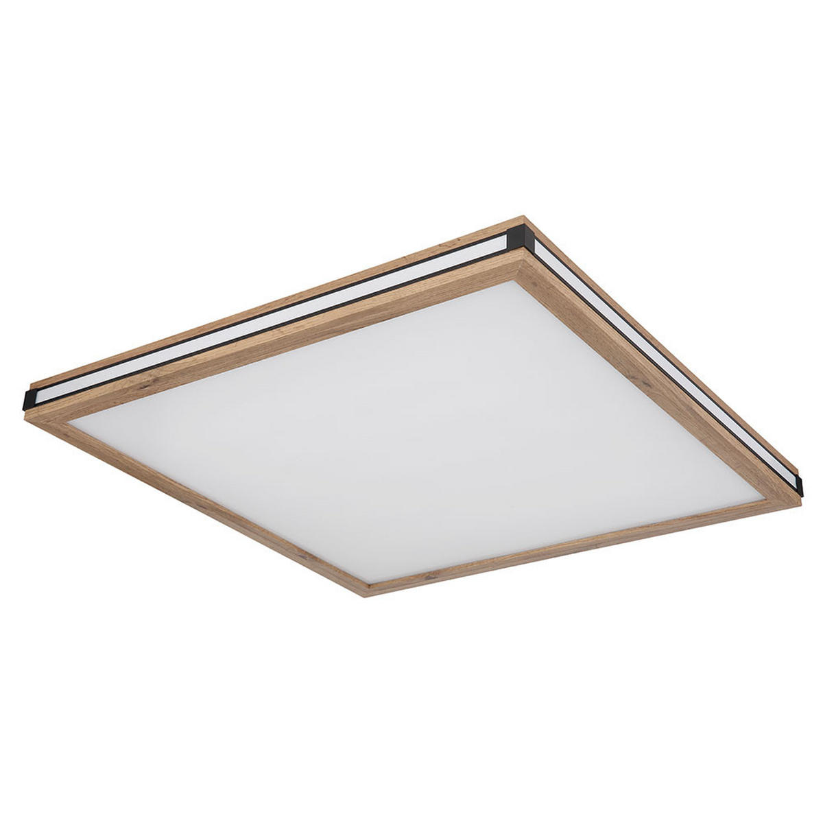 LED DECKENLEUCHTE CARLA Metall Weiß Holzoptik 3 Lichtmodi - Weiß, Metall (60/60/7.5cm) - Globo Lighting