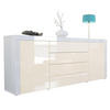 SIDEBOARD La Paz Creme Hochglanz / Weiß Hochglanz - Creme, Holzwerkstoff (167/72/35cm) - Vladon