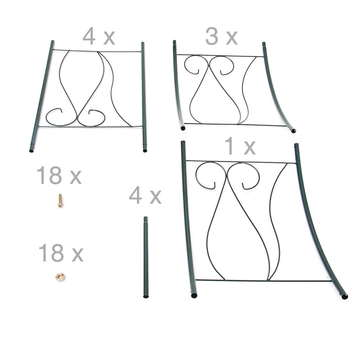 RANKBOGEN - Dunkelgrün, Metall (153/233/39cm) - Relaxdays