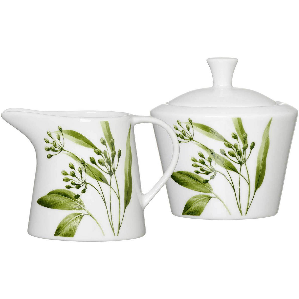 MILCH- & ZUCKER-SET Evora weiß-grün 2er Set - Weiß/Grün, Keramik (1/19cm) - Ritzenhoff Breker