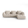 SOFA modular Bloom aus strukturiertem Stoff dunkelbeige 2 Sitzplätze - Mokka, Textil (216/332cm) - Micadoni