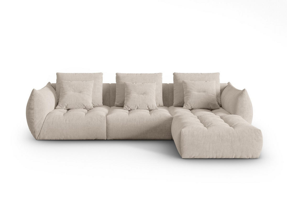 SOFA modular Bloom aus strukturiertem Stoff dunkelbeige 2 Sitzplätze - Mokka, Textil (216/332cm) - Micadoni