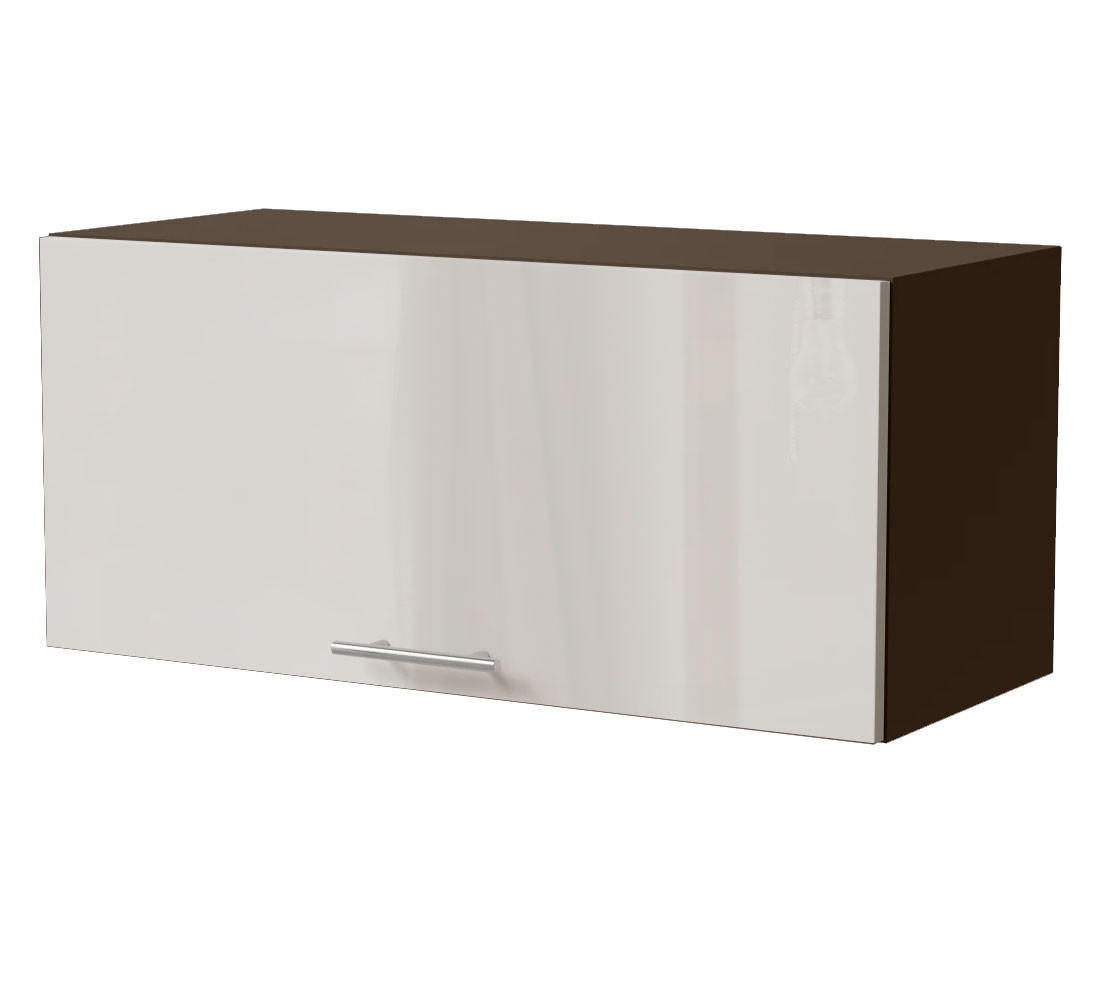 KLAPPHÄNGESCHRANK Brerra W4B/80 Lava / RAL 9001 creme Hochglanz 80 / 32,5 / 36cm mit Blum Aventos Klappenbeschlag - Dunkelgrau/Creme, Holz/Holzwerkstoff (80/36/32.5cm) - Feldmann-Wohnen