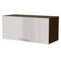 KLAPPHÄNGESCHRANK Brerra W4B/80 Lava / RAL 9001 creme Hochglanz 80 / 32,5 / 36cm mit Blum Aventos Klappenbeschlag - Dunkelgrau/Creme, Holz/Holzwerkstoff (80/36/32.5cm) - Feldmann-Wohnen